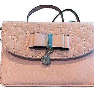 Jessica Simpson Pink Crossbody Purse With Bow Handbag Bag Chain Strap